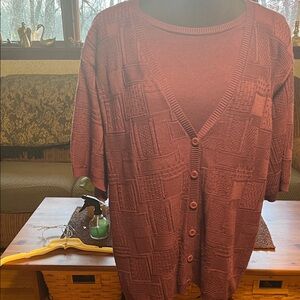 Alfred Dunner Textured purple Cardigan